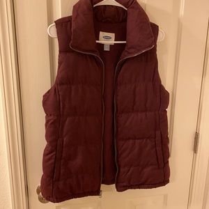 Old Navy Burgundy Puffer Vest Medium